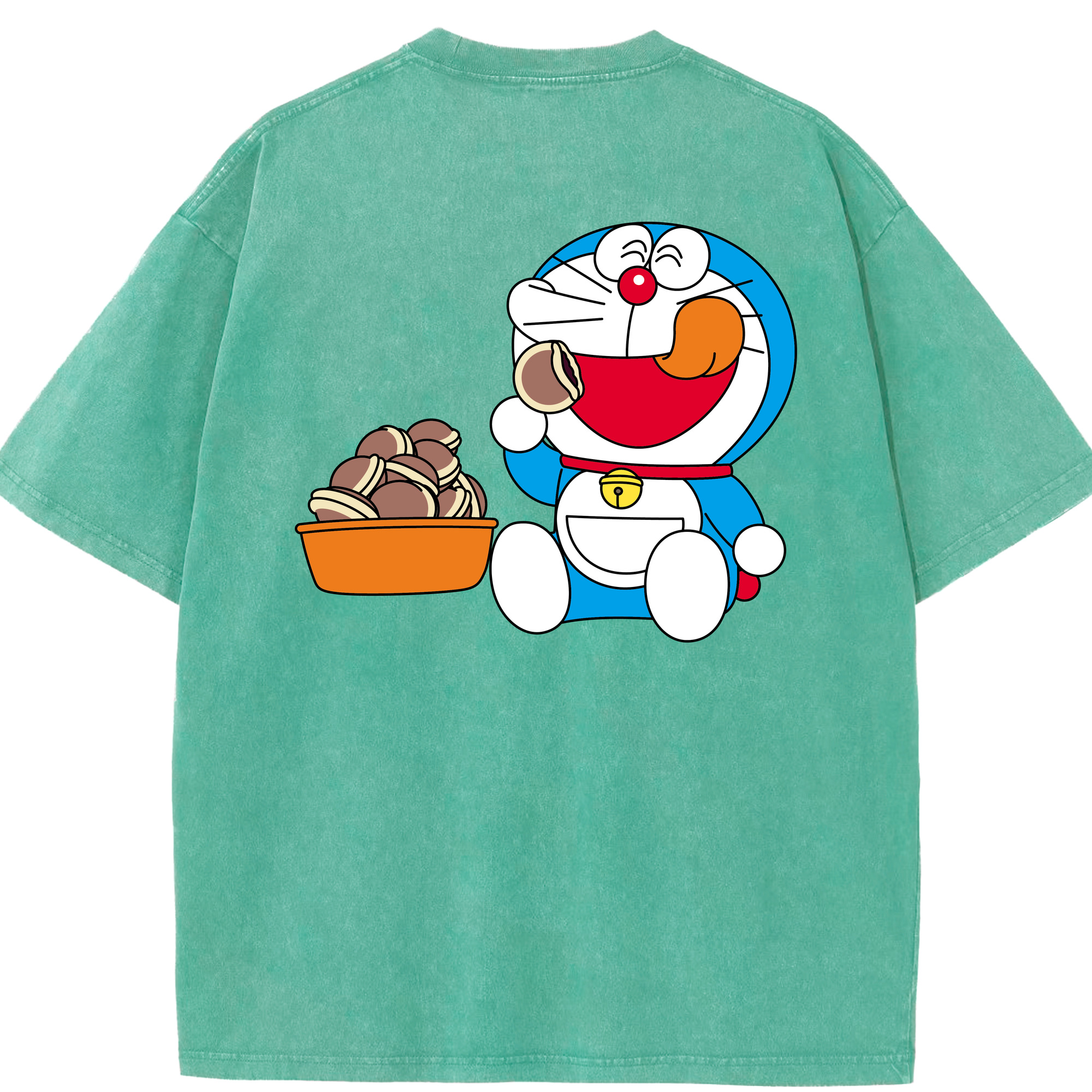 （画像用） ドラえもん Doraemon 綿100% ヴィンテージ風 半袖Tシャツ（背面プリント）